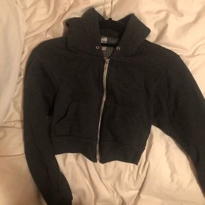 American apparel charcoal cropped hoodie xs